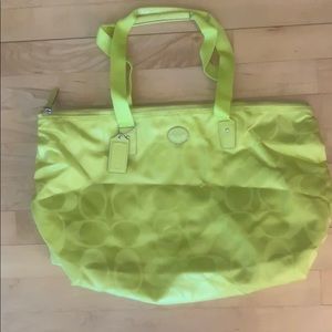 Coach Lemon lime small tote bag
